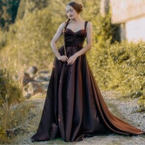 Elegant Brown Evening Gown
